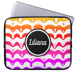 Jazzy Tropical Psychedelic Dripping Stripes Laptopschutzhülle