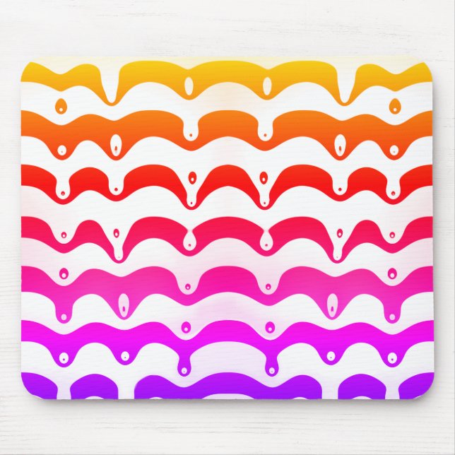 Jazzy Tropical Psychedelic Dripping Stripes Mousepad (Vorne)