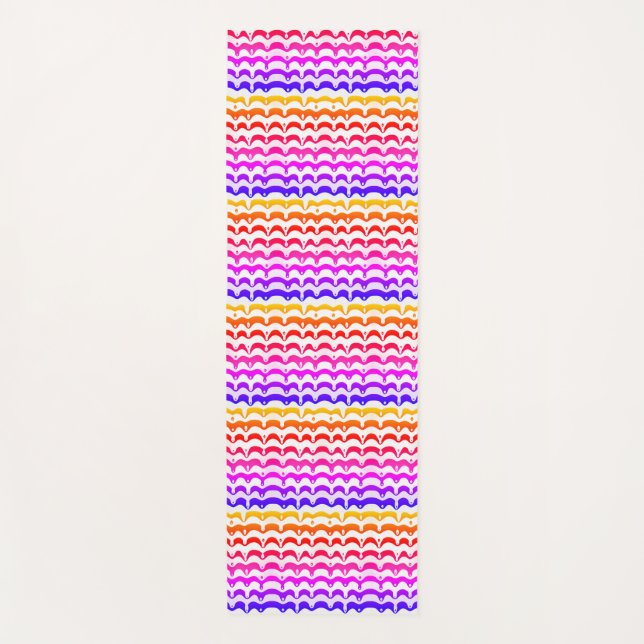 Jazzy Tropical Psychedelic Dripping Stripes Yogamatte (Vorderseite)