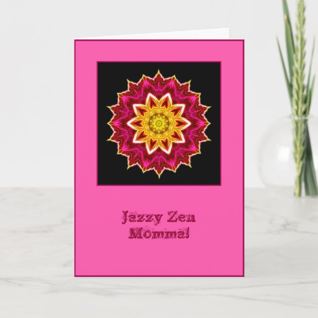 Jazzy Zen Momma Mandala Birthday Card Karte (Vorderseite)