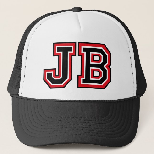 'JB' Monogram Truckerkappe (Vorderseite)