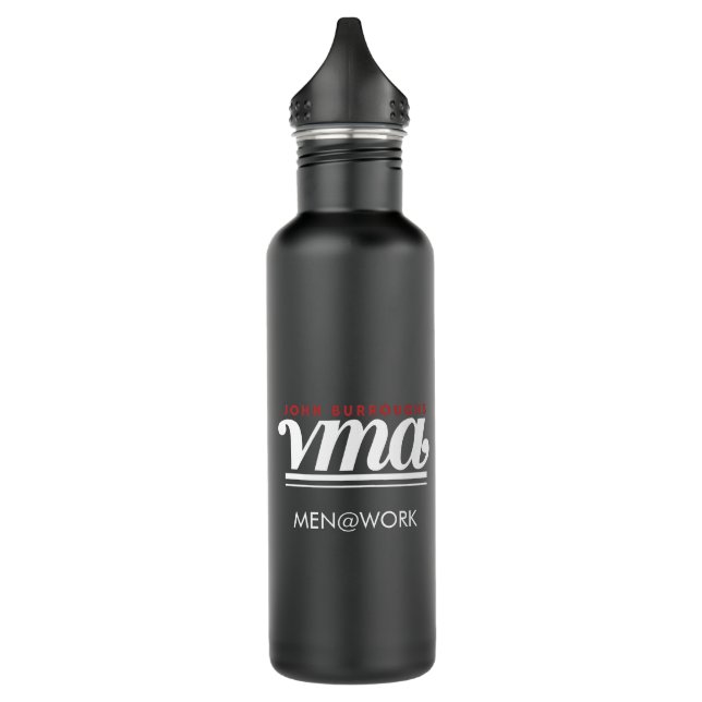 JBHS VMA Black with White Logo Customizable Edelstahlflasche (Links)