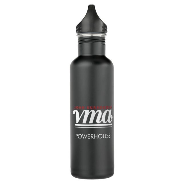 JBHS VMA Black with White Logo Customizable Edelstahlflasche (Links)