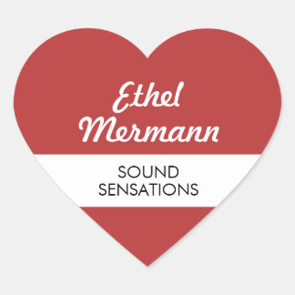 JBHS VMA Roter Hintergrund mit weißem Skript Herz-Aufkleber