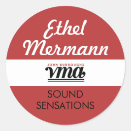 JBHS VMA Roter Hintergrund mit weißem Skript Runder Aufkleber