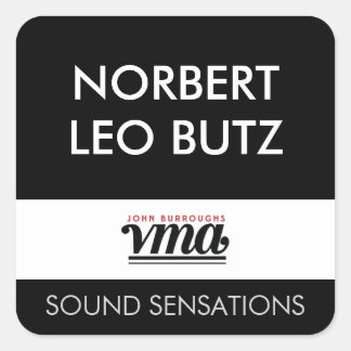 JBHS VMA Schwarzer Hintergrund mit weißem ALL CAPS Quadratischer Aufkleber