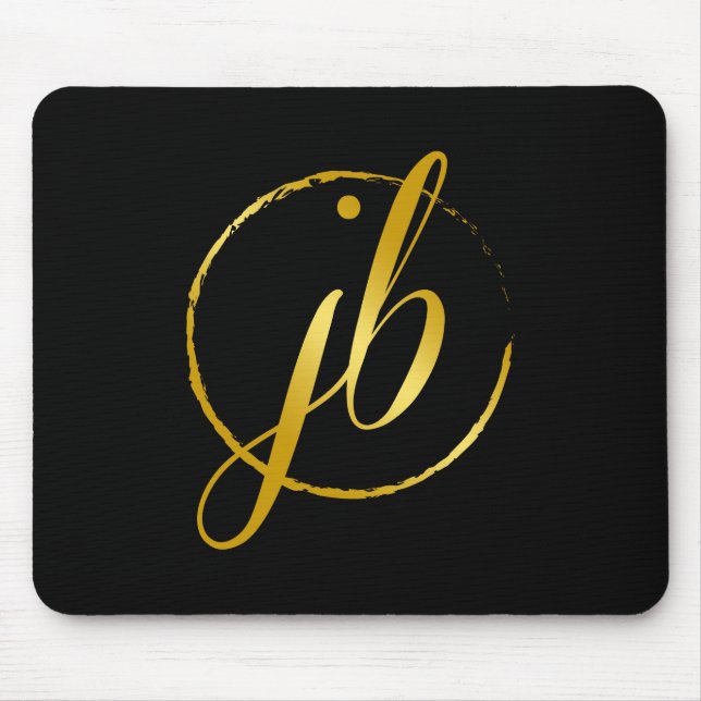 JBP Gold auf schwarzer Mausunterlage Mousepad (Vorne)
