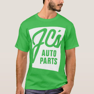 JC Auto Teile SingleSided Alt Design Weiß auf Voll T-Shirt