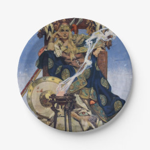 JC Leyendecker Königin Maeve keltische Kriegerin Pappteller