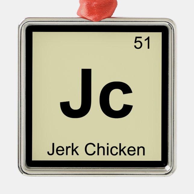 Jc - Ruck-Huhn-Chemie-Periodensystem-Symbol Ornament Aus Metall (Vorne)