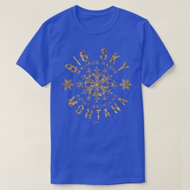 JCombs Big Sky, Montana, Snow T-Shirt (Design vorne)