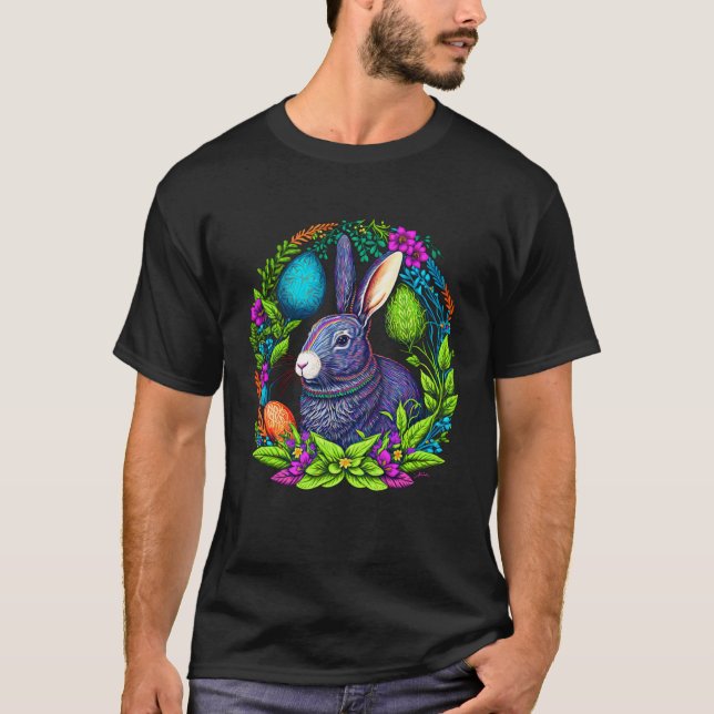 JCombs Colorful Magical Bunny Rabbit  3 T-Shirt (Vorderseite)