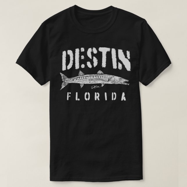 JCombs Destin, FL, Great Barracuda T-Shirt (Design vorne)