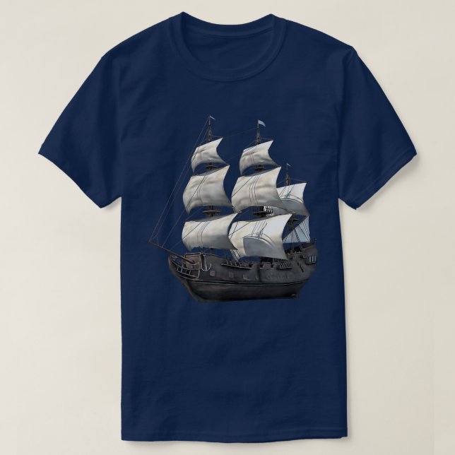 JCombs Galleon Segelschiff T-Shirt (Design vorne)