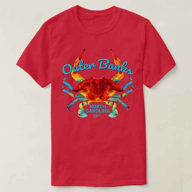 JCombs Outer Banks NC Blue Crab T-Shirt (Design vorne)