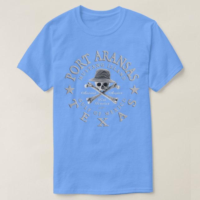 JCombs Port Aransas, Teas, Ancient Angler, Fishing T-Shirt (Design vorne)