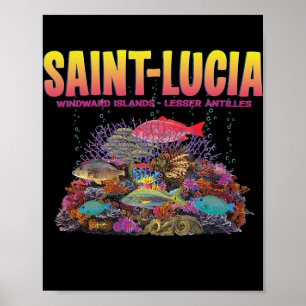 JCombs Saint Lucia Riff Korallenfisch Poster