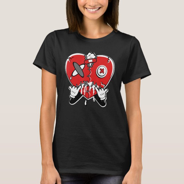 JD 4 Red Thunder Heart Crying  Red Thunder 4s Matc T-Shirt (Vorderseite)