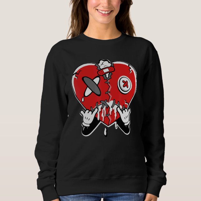 JD 4 Roter Donner Herz Weint  Roter Donner 4s Matc Sweatshirt (Vorderseite)