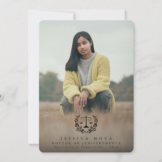 JD Law Scales+Laurel Wreath Black Overlay 2 Foto Ankündigung (Vorderseite)