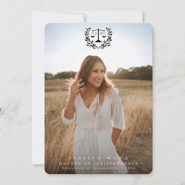 JD Law Scales+Laurel Wreath Black Overlay 2 Foto Ankündigung (Vorderseite)