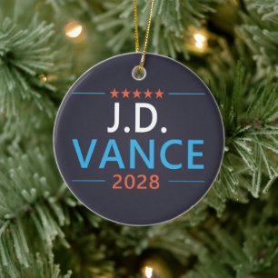 JD Vance 2028 Republican Patriotic Keramik Ornament
