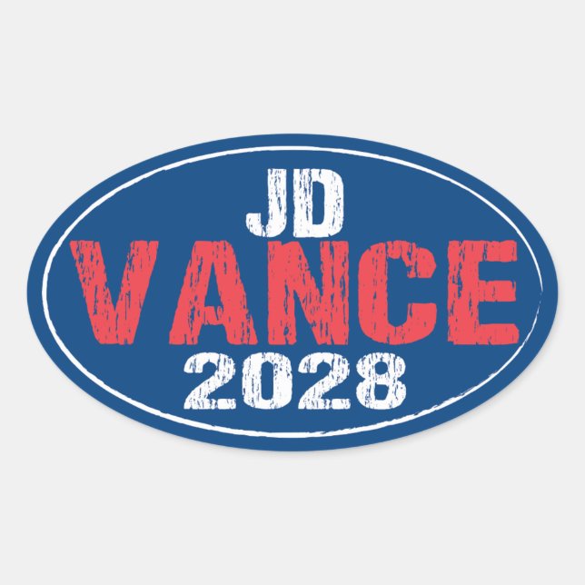JD Vance 2028 (ungültig) Ovaler Aufkleber (Vorderseite)