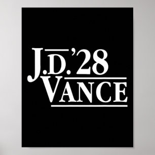 Jd Vance 28 Red Vance 2028 J.d. Präsident Hillbill Poster