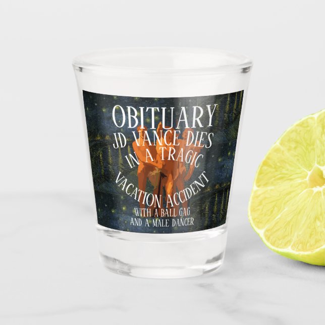 JD VANCE DIENT MIT BALLGAG UND EINEM MÄNNLICHEN TA SCHNAPSGLAS (Vorderseite)