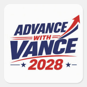 JD Vance für die Präsidentschaftswahl 2028 Quadratischer Aufkleber