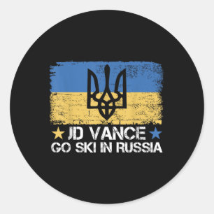 Jd Vance Go Ski in Russland Funny Sprichwort _ Tru Runder Aufkleber