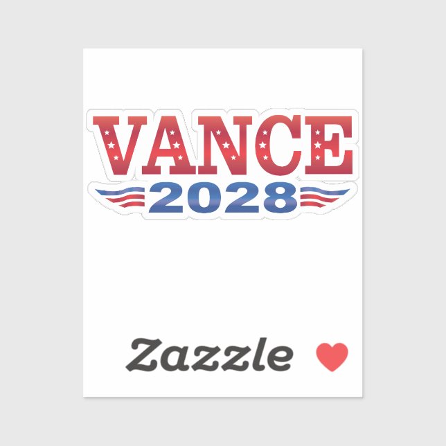 JD Vance Präsident 2028 (bs) Aufkleber (Blatt)