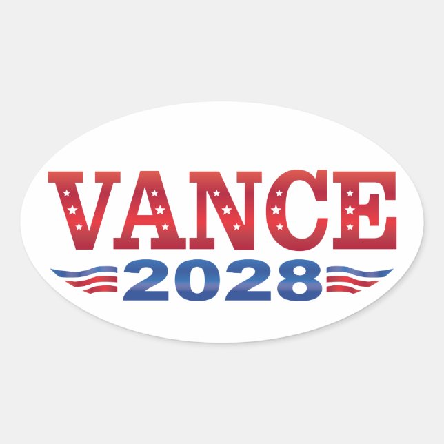 JD Vance Präsident 2028 (bs) Ovaler Aufkleber (Vorderseite)