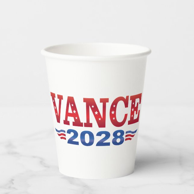JD Vance Präsident 2028 (bs) Pappbecher (Vorderseite)