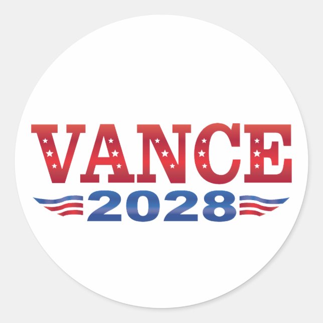 JD Vance President 2028 (bs) Runder Aufkleber (Vorderseite)