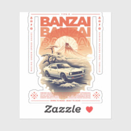 JDM Auto in japanischer Landschaft. Aufkleber