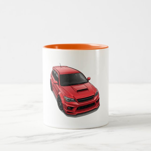 JDM Classic Car Mug — Retro Japanese Vehicle Zweifarbige Tasse (Mittel)