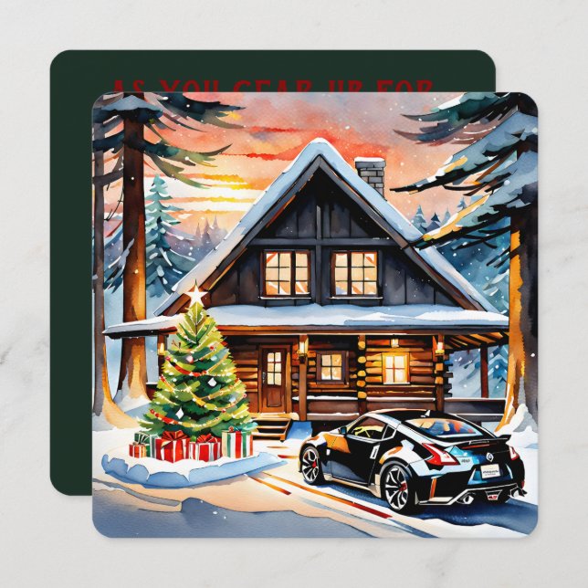 JDM Joyride: Frohe Weihnachtsgrüße Feiertagskarte (Vorne/Hinten)