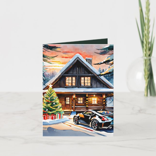 JDM Joyride: Frohe Weihnachtsgrüße geklappt Feiertagskarte (Vorderseite)