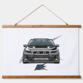 JDM-Rallye-Auto Wandteppich Mit Holzrahmen
