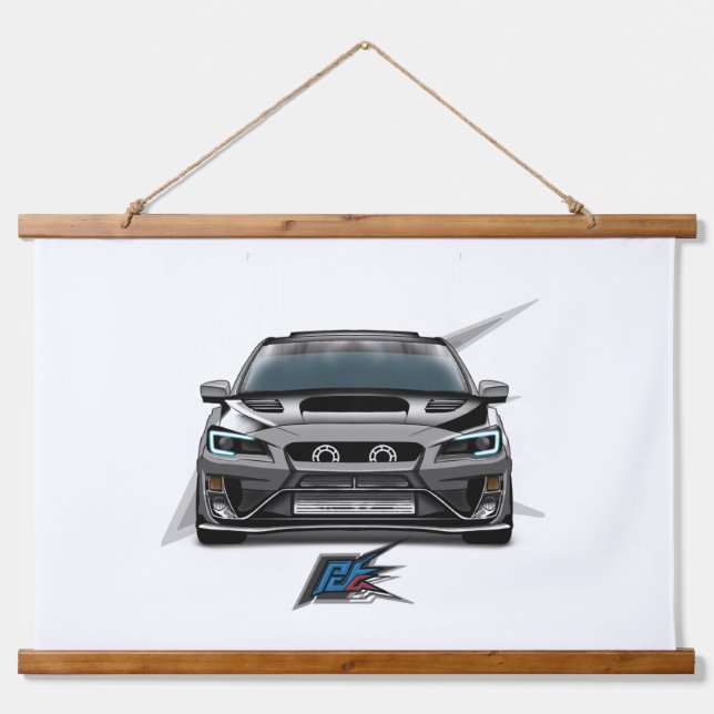 JDM-Rallye-Auto Wandteppich Mit Holzrahmen (Vorne)
