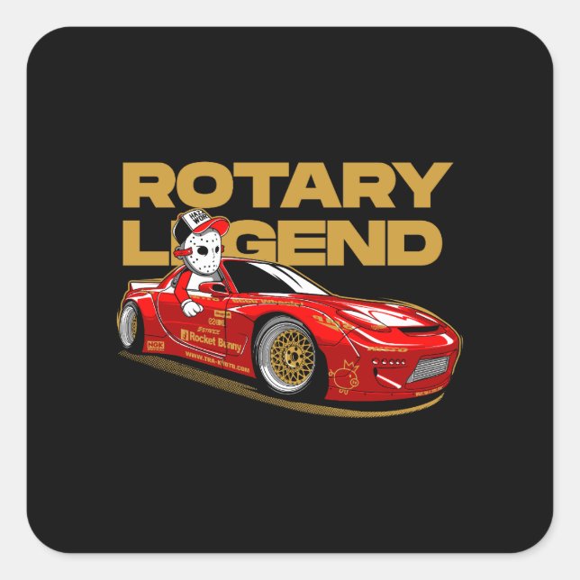 JDM RED ROTARY DRIFT LEGEND QUADRATISCHER AUFKLEBER (Vorderseite)