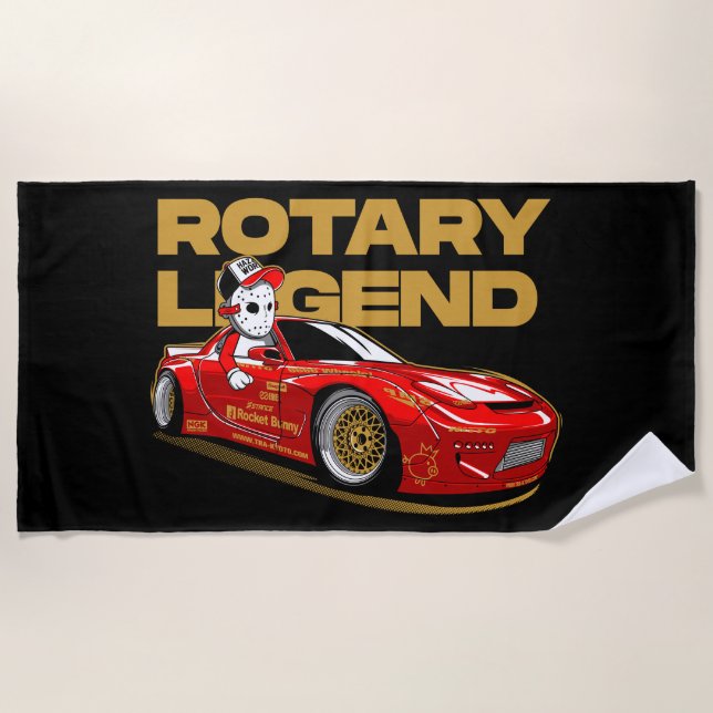 JDM RED ROTARY DRIFT LEGEND STRANDTUCH (Vorderseite)