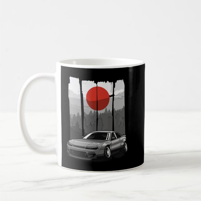 JDM S15 Silvia Japan Drift Car Rising Sun Tuning Kaffeetasse (Links)
