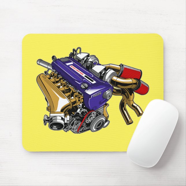 JDM SIX-CYLINDER TURBO MOTOR MOUSEPAD (Mit Mouse)