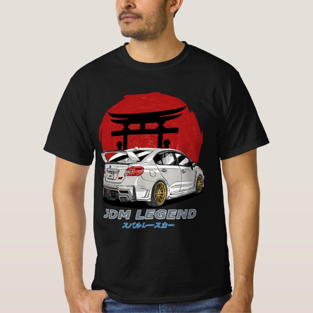 JDM White Subie Impreza WRX STi T - Shirt (Vorderseite)