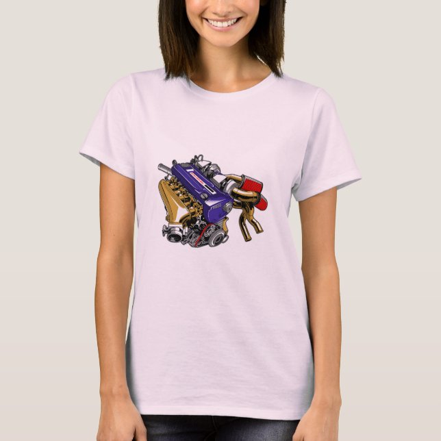JDMSIX-CYLINDER TURBO-MOTOR T-Shirt (Vorderseite)