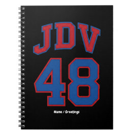 JDV 48 Retro Varsity Style Vintage Sports Monogram Notizblock
