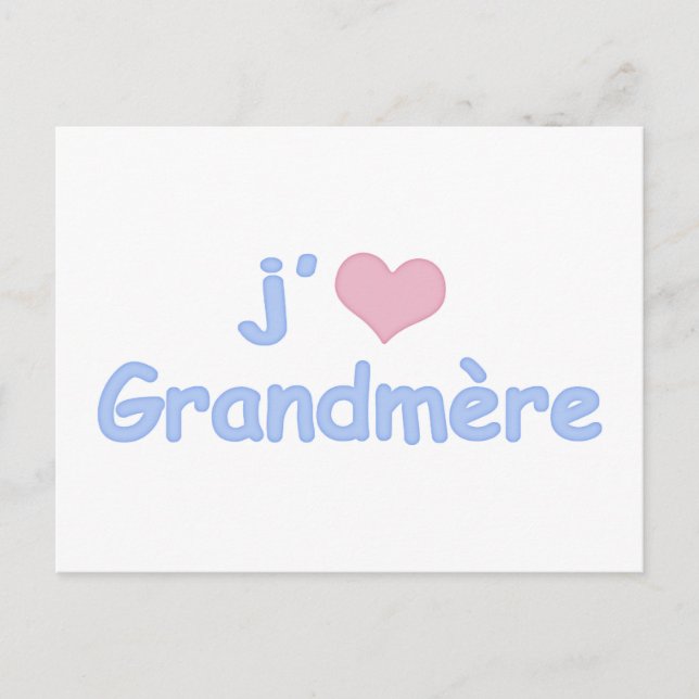 Je coeur Grandmère Postkarte (Vorderseite)