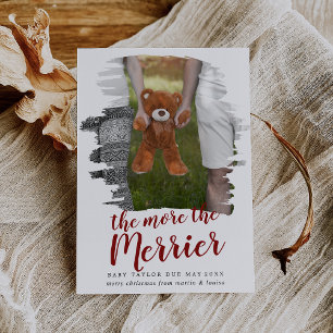 Je mehr das Foto der reinen Schwangerschaft rot ge Feiertagskarte